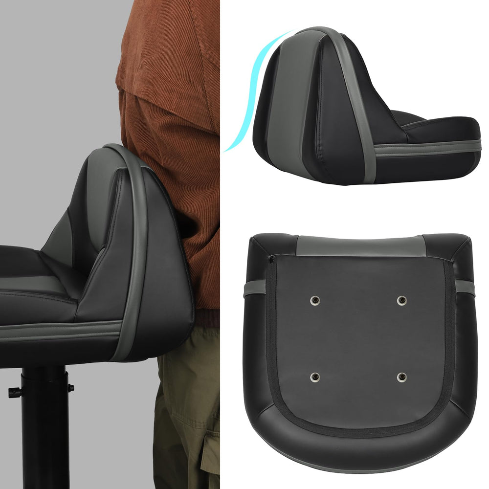Leader Accessories seat mounted on a pedestal in boat delivering quick installation advantage