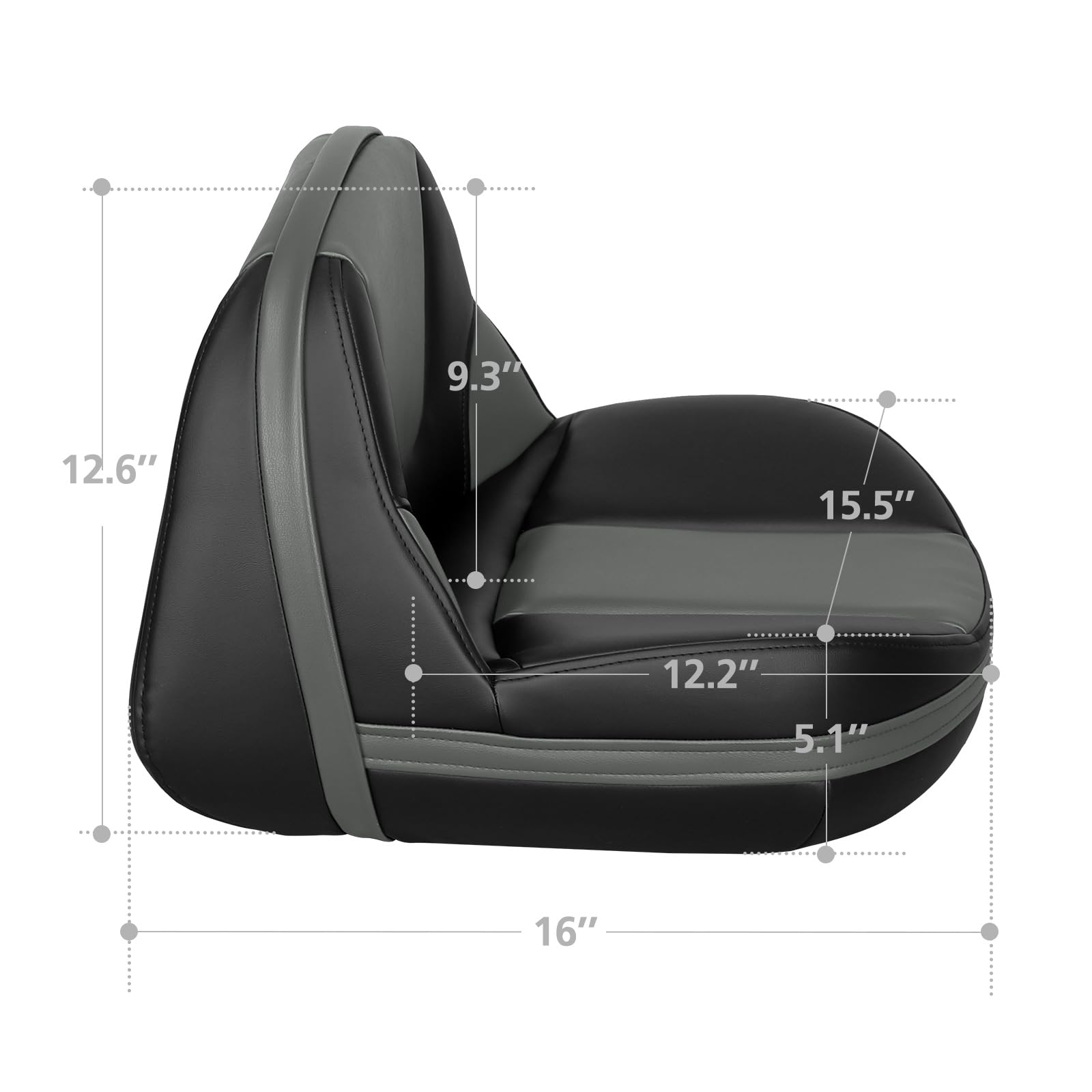 Leader Accessories side profile showing concave lumbar contour for ergonomic support