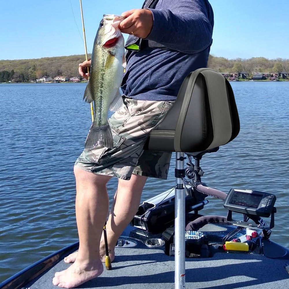 Leader Accessories seat beside a foot to show size and space-saving dimensions