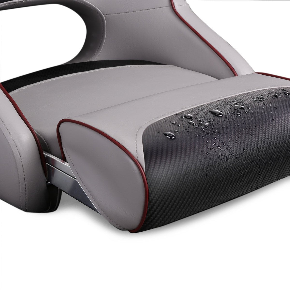 Leader Accessories flip-up seat in stowed position saving cabin space on board