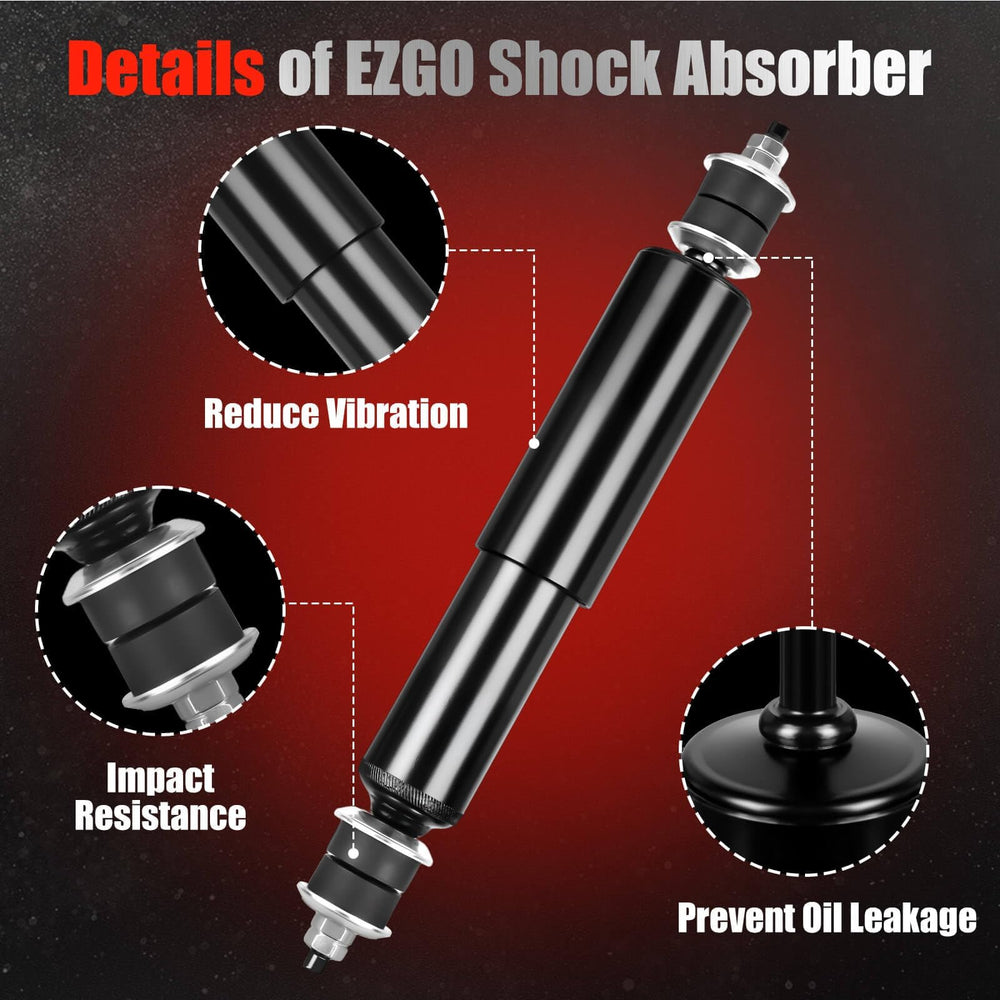 LEAPGOMAX shock mounted on EZGO front suspension restoring stable steering response