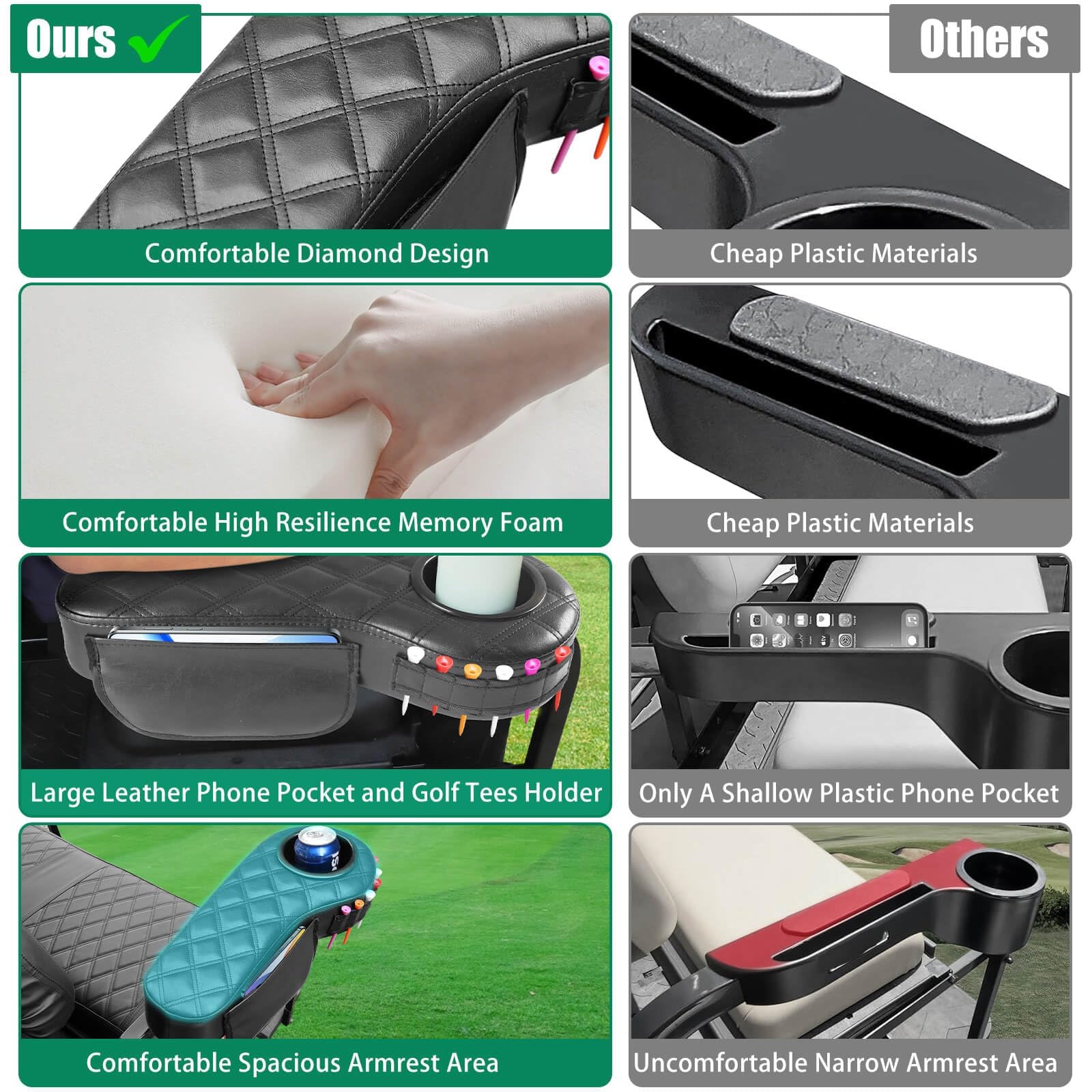 LEAPGOMAX phone pocket and tee storage holding phone and tees for quick access