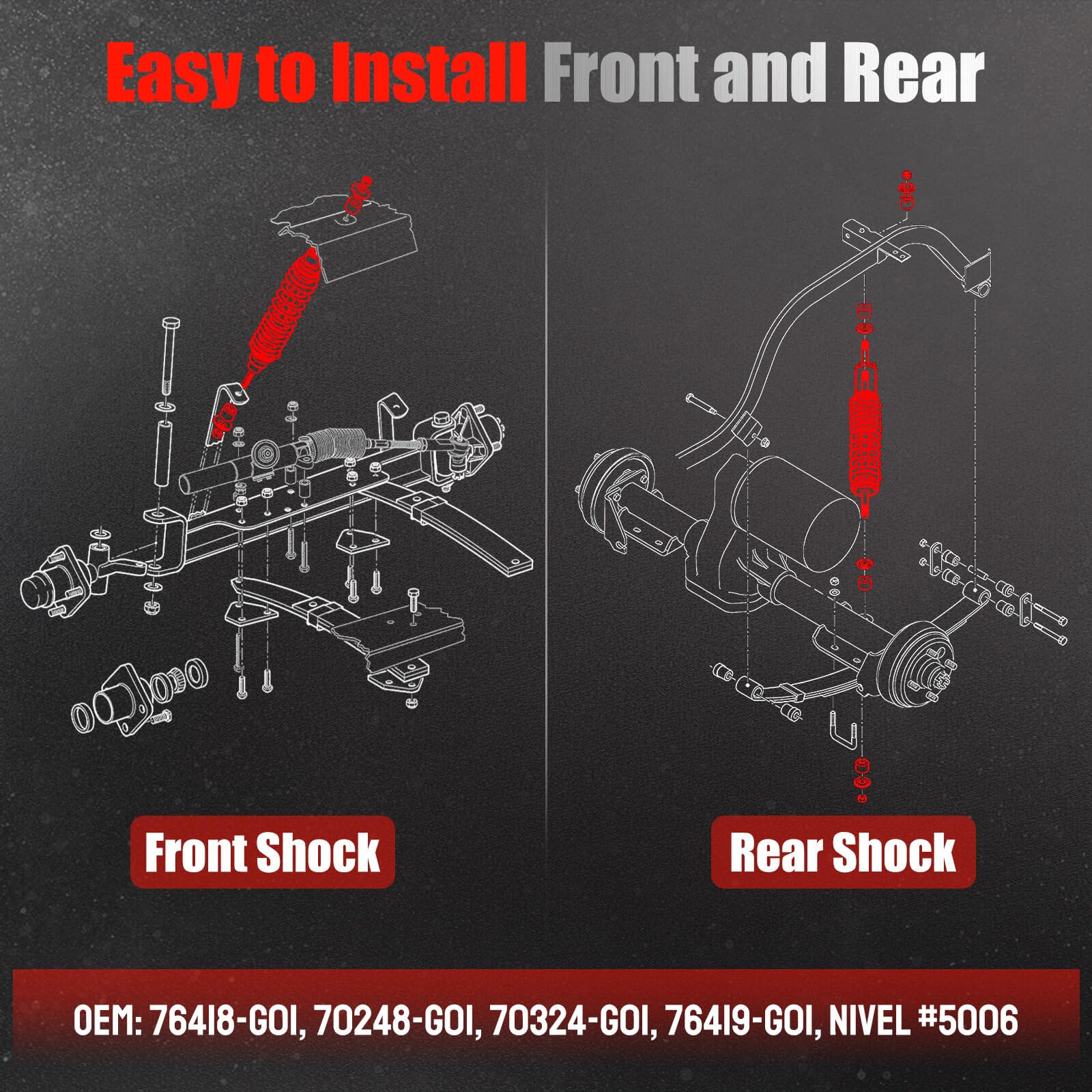 LEAPGOMAX shock beside ruler showing dimensions for correct fitment
