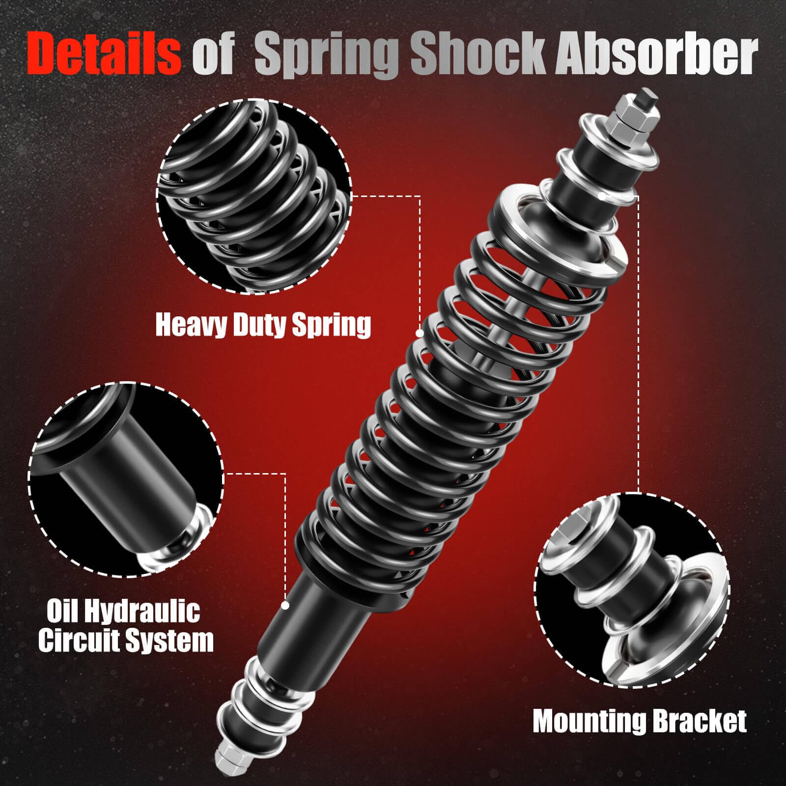 LEAPGOMAX shock beside ruler showing exact dimensions for measurement