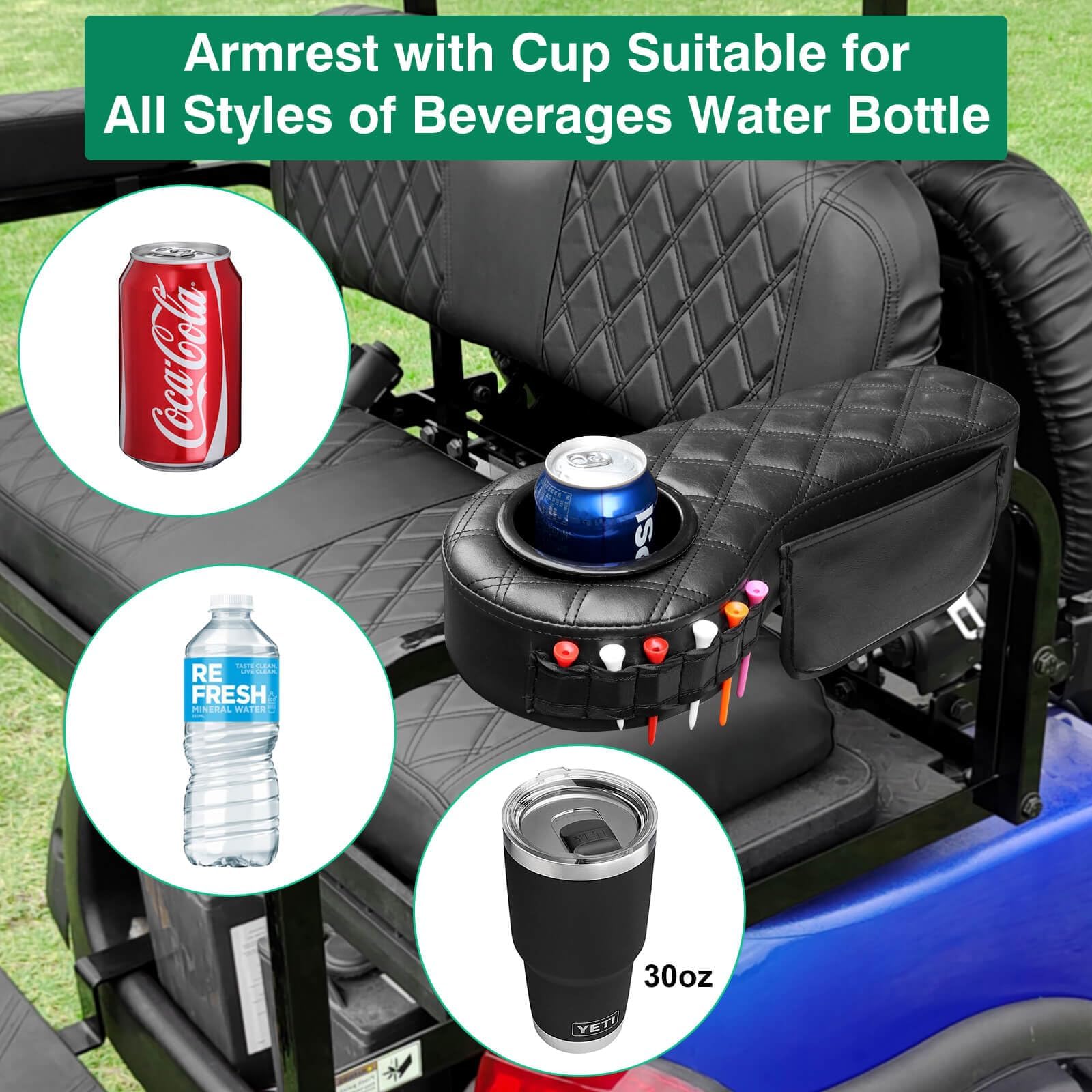 LEAPGOMAX armrest mounted on 1 inch seat frame showing correct fit and scale