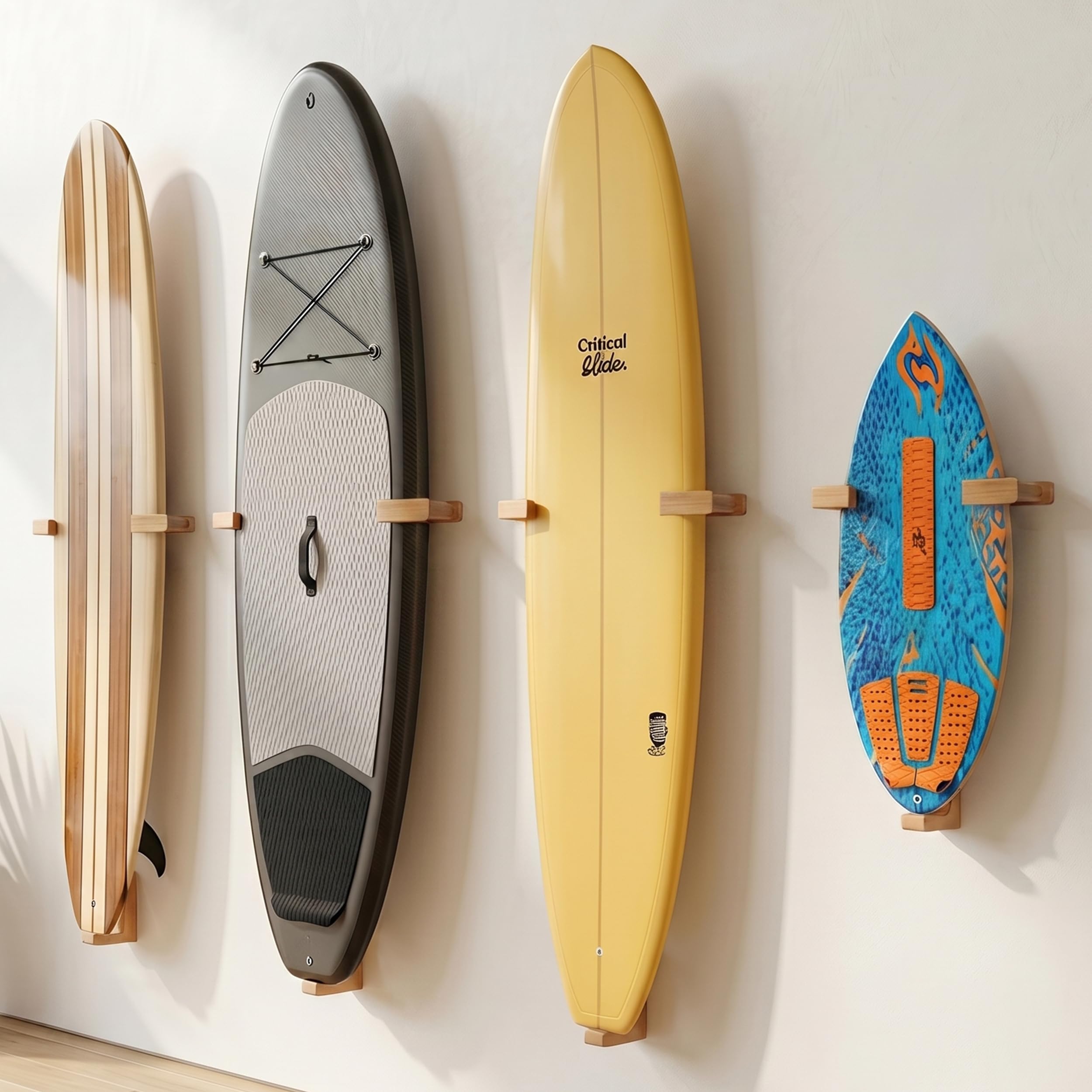 LEAPOAK front view showing mounted surfboard and tidy storage benefit