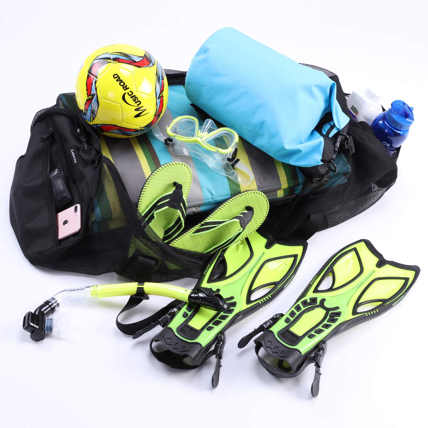 Leberna duffle packed with scuba gear showing organized storage for heavy items
