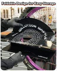 LEBYCLE spoke hook close-up securing cover firmly to wheel