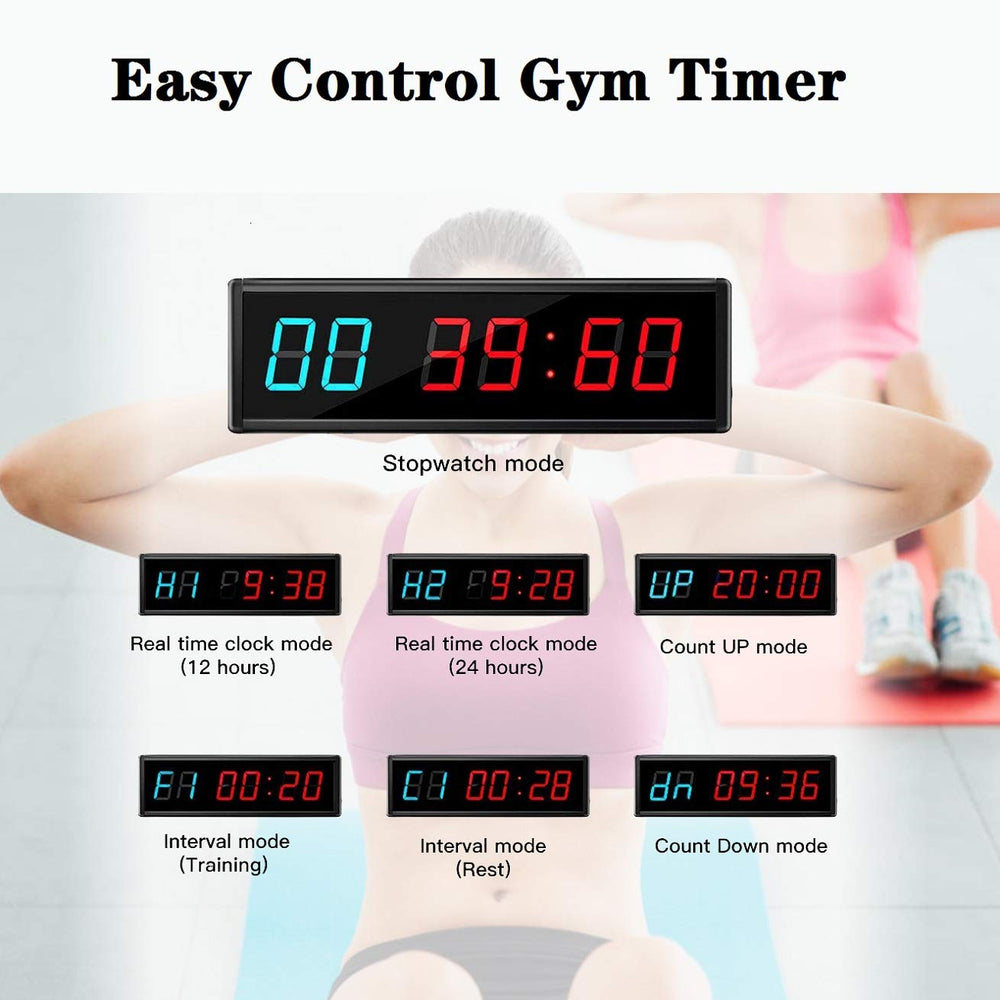 Ledbrigym mounted in gym visible from across room for class timing