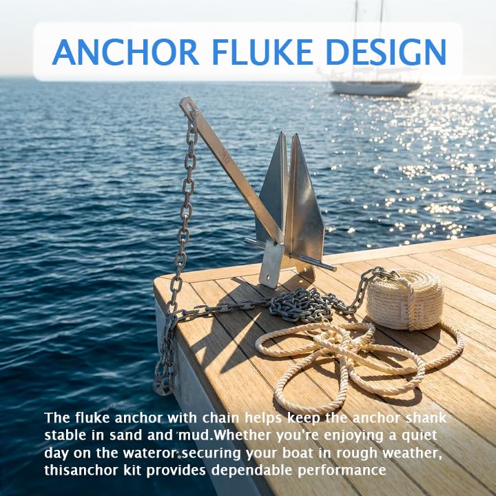 Leero anchor in use on boat bow demonstrating secure hold for small craft