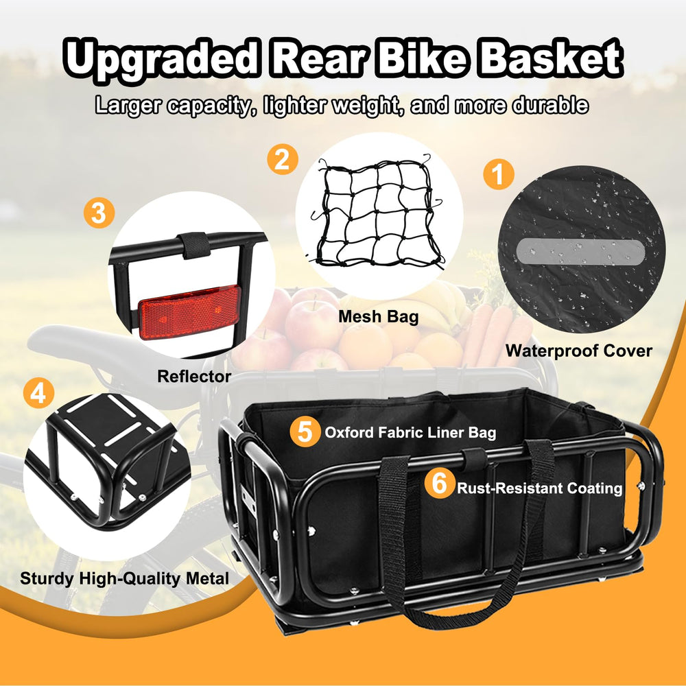 LEFELWEL basket mounted on an e-bike demonstrating rack compatibility