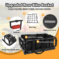 LEFELWEL basket mounted on an e-bike demonstrating rack compatibility