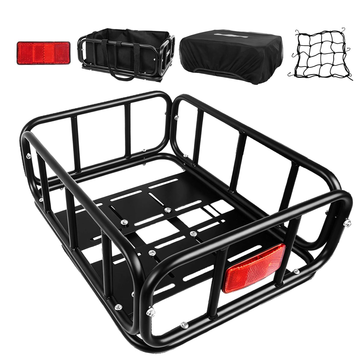 LEFELWEL rear basket front view showing sturdy frame and cargo space
