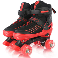 LEJIJIT front view of red quad skates showing overall design and fit benefit