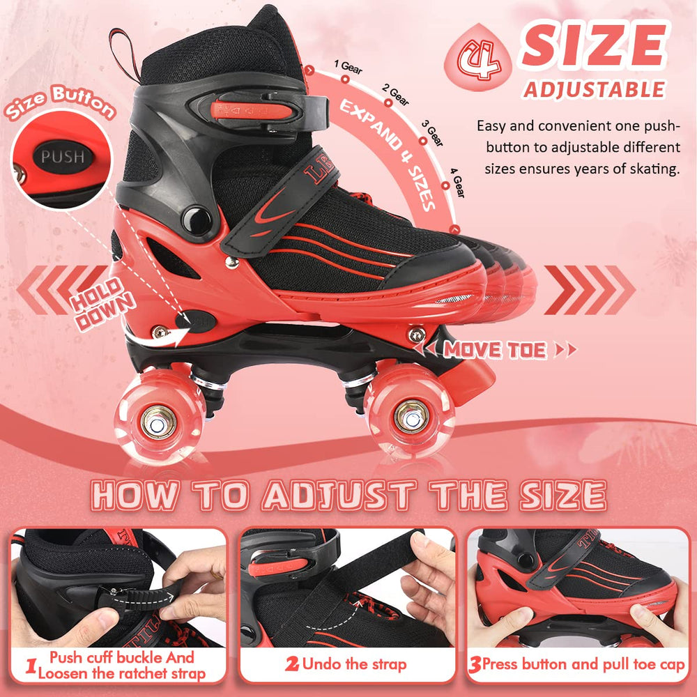 LEJIJIT close-up of size adjust button demonstrating easy growing-foot fit
