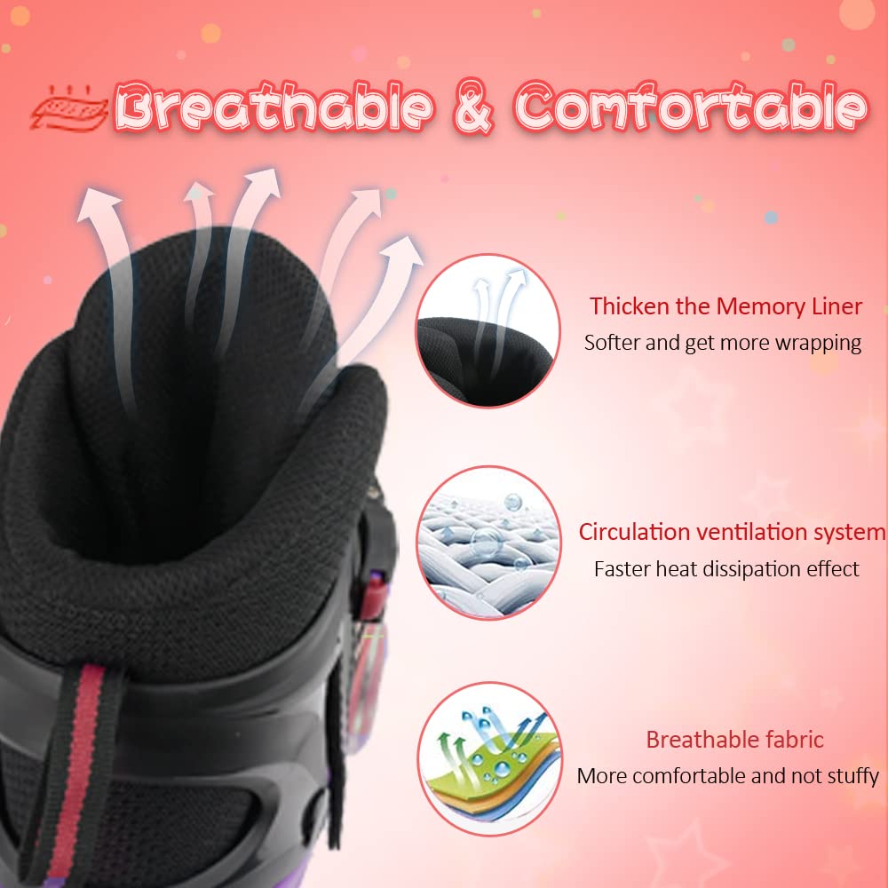 LEJIJIT size comparison showing four adjustable lengths for growing feet