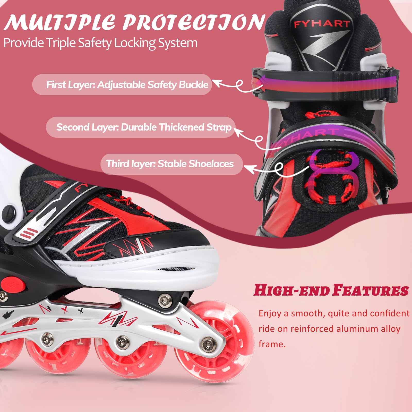 LEJIJIT close-up of light-up PU wheels that boost visibility and fun