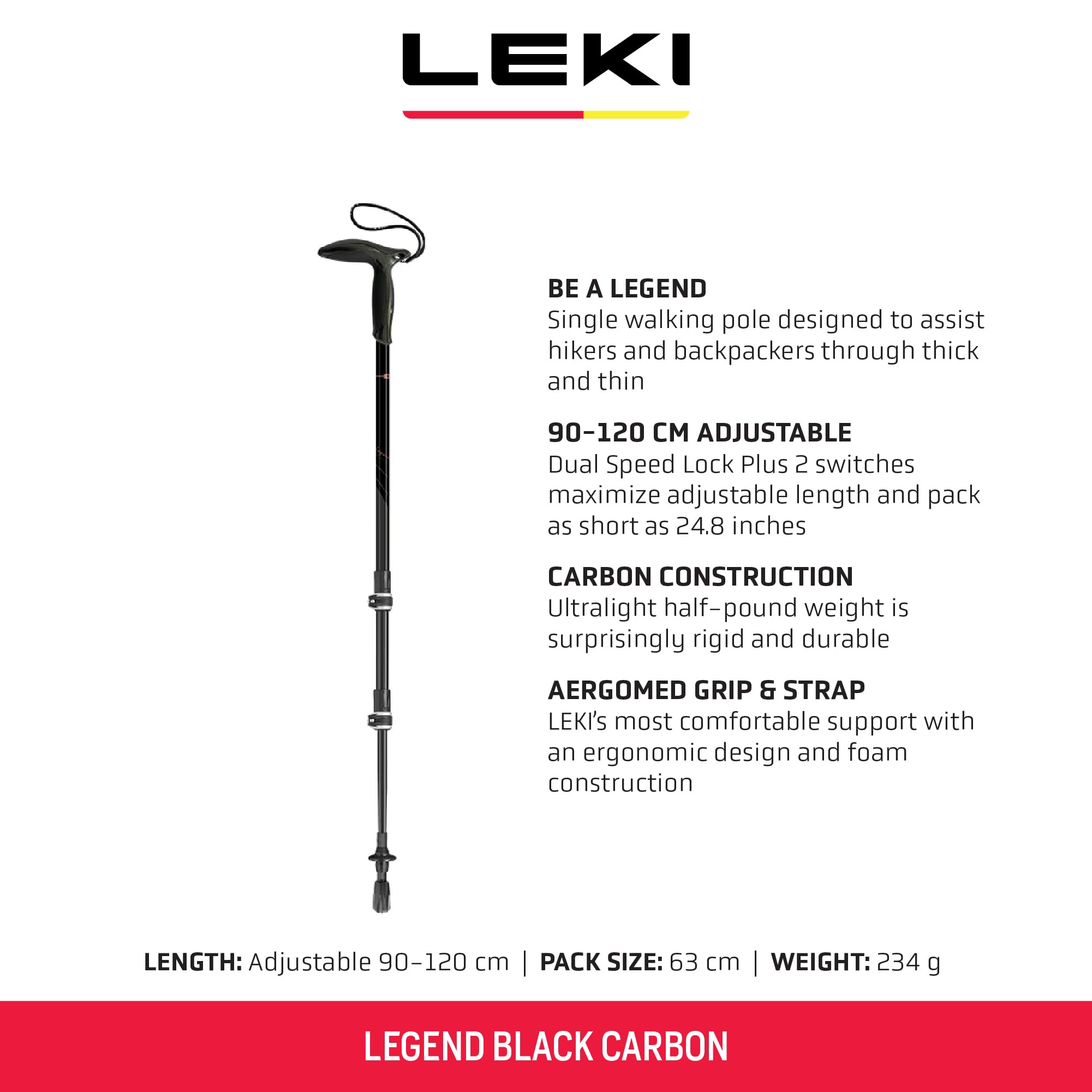 LEKI Legend close-up of Aergomed grip for comfortable hand support