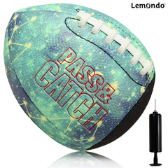 Lemondo compact pump with needle stored in handle ready to inflate ball for immediate practice sessions