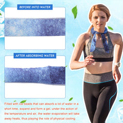Lenwen cooling neck wrap worn on neck demonstrating comfortable fit and immediate cooling relief