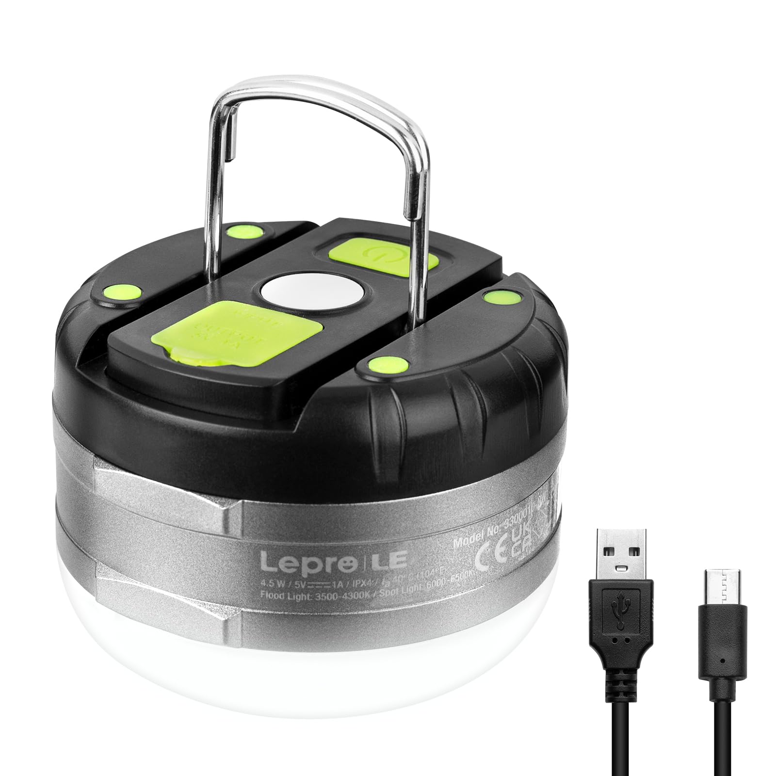 Lepro front view showing compact lantern and controls for reliable illumination