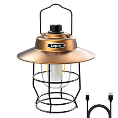 Lepro front view of vintage lantern showing classic shape and durable build