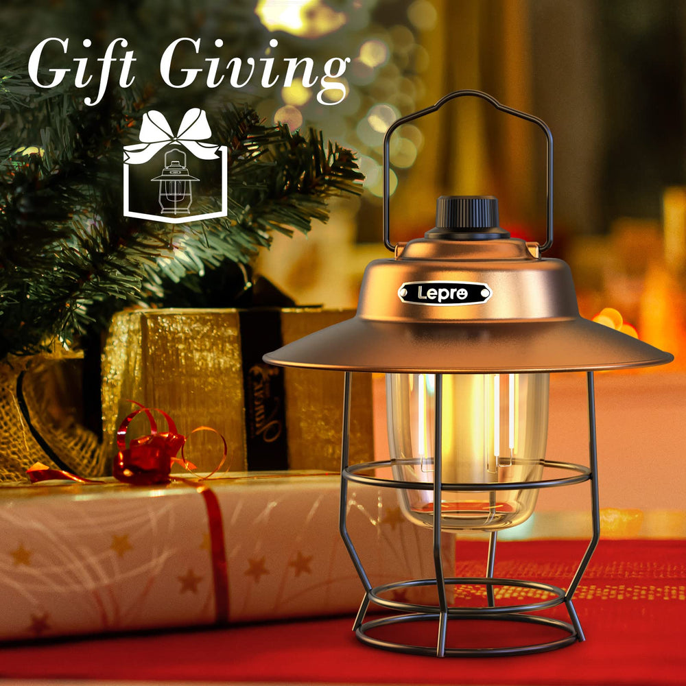 Lepro lantern with included USB-C cable and accessories neatly arranged