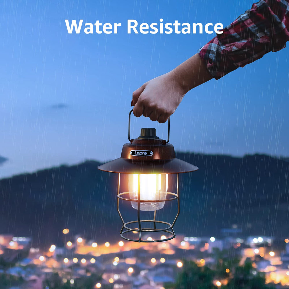 Lepro lantern held in hand to show compact size and portable convenience