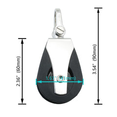 LEQMG nylon sheave close-up displaying smooth surface for reduced rope wear benefit