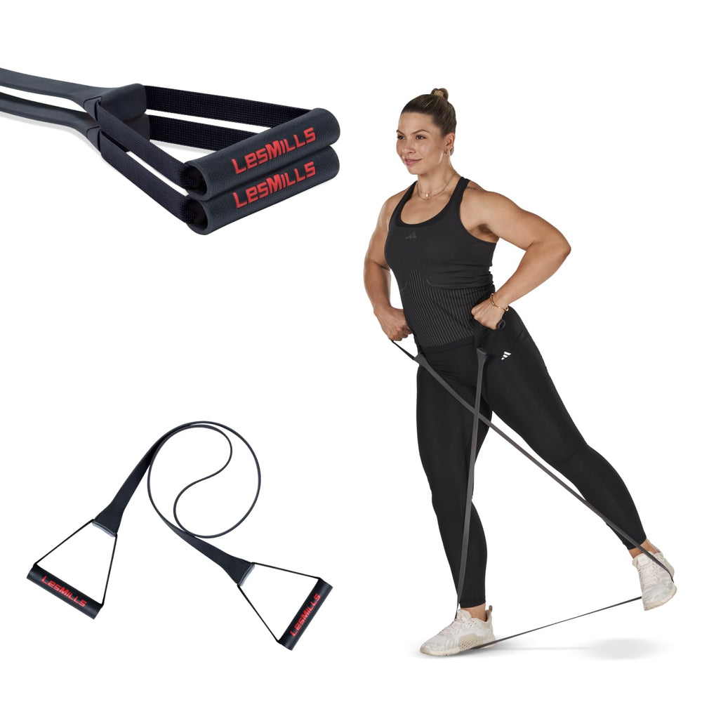Les Mills SMARTBAND Extreme front view showing band and handles for clear product ID and benefit