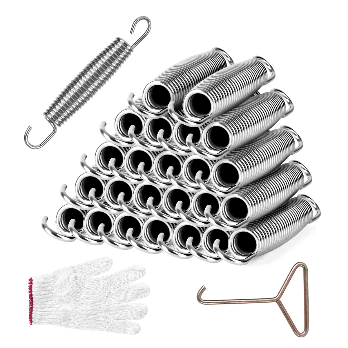 leskep front packaging showing 24 springs and included tool for easy replacement
