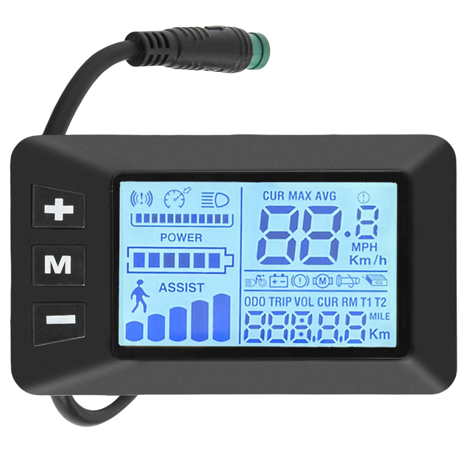 Letturn GD01 front view showing clear LCD and control buttons for better ride monitoring