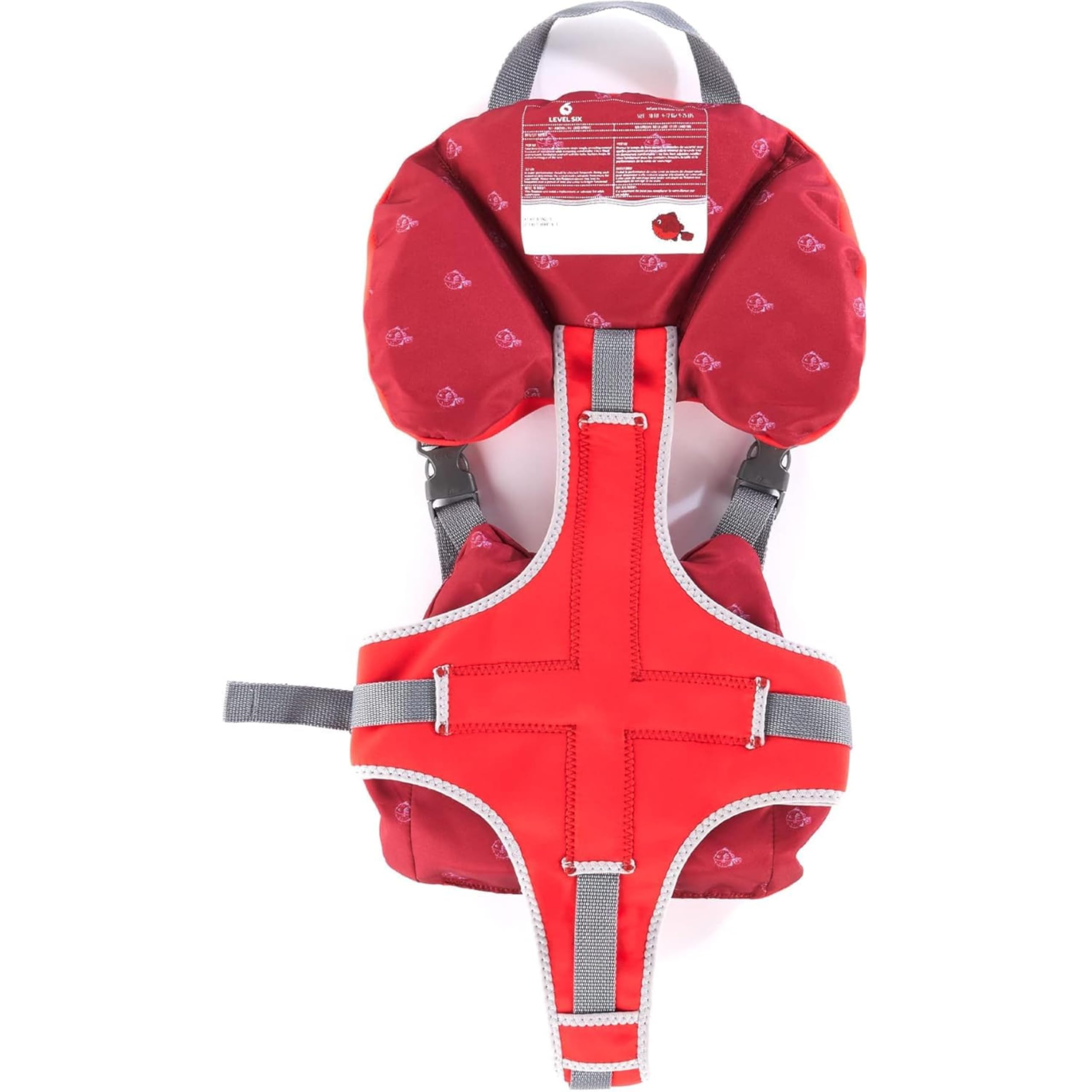 Level Six puffer back and three-piece collar demonstrating head support