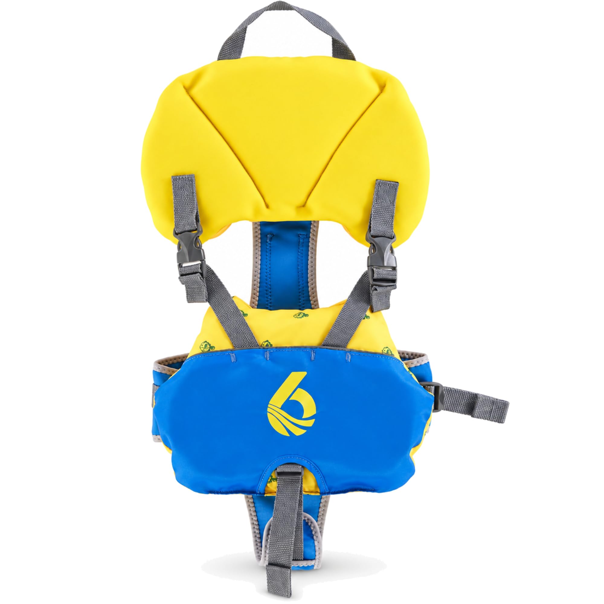 Level Six yellow infant flotation aid front view showing fit and comfort