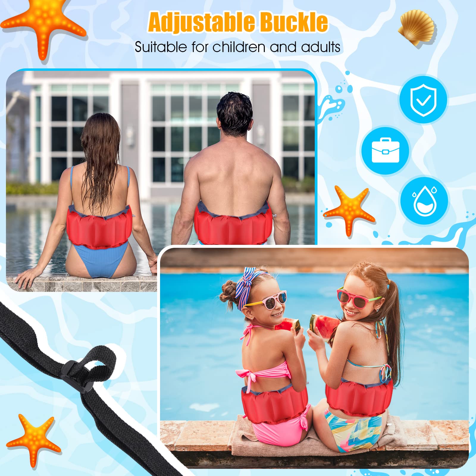Lewtemi belt worn in pool during training showing added buoyancy benefit