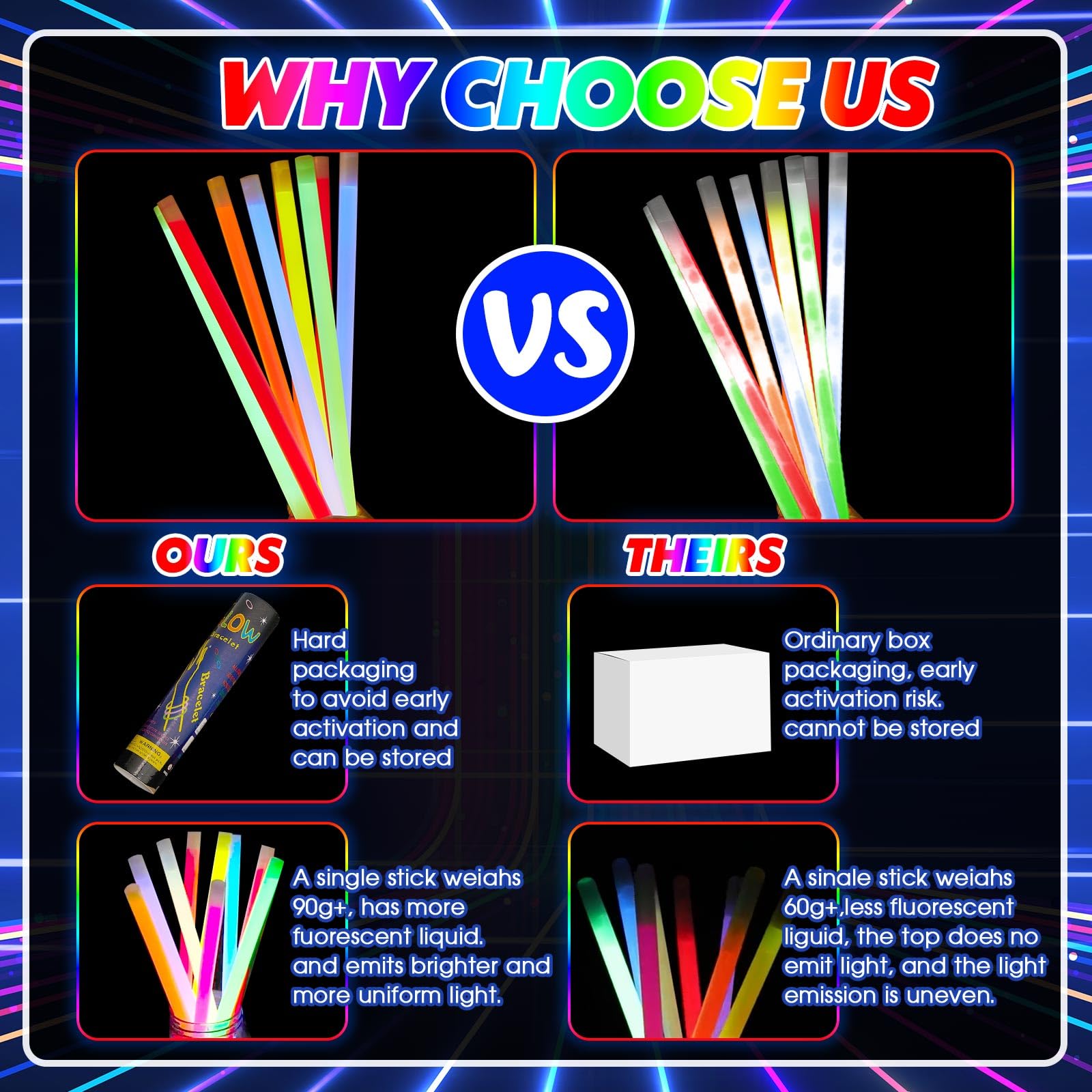 Lewtemi glow stick in hand demonstrating 14-inch size and visibility benefit