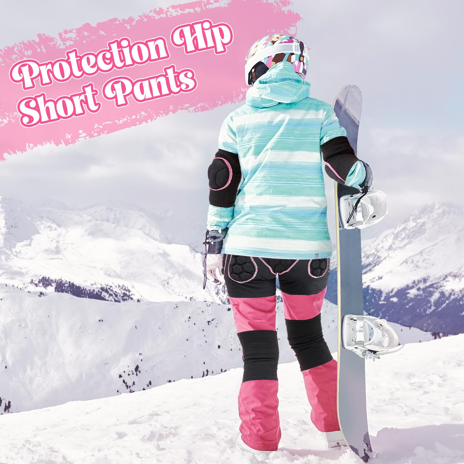 Lewtemi model wearing set while skating, mobility and coverage benefit