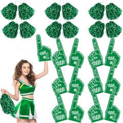 Leyndo foam finger front view showing bold green visibility and team spirit