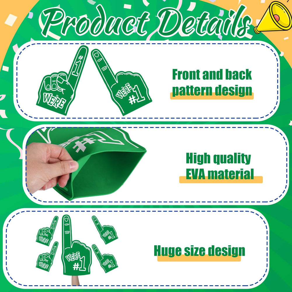 Leyndo foam finger held in hand demonstrating size and lightweight comfort