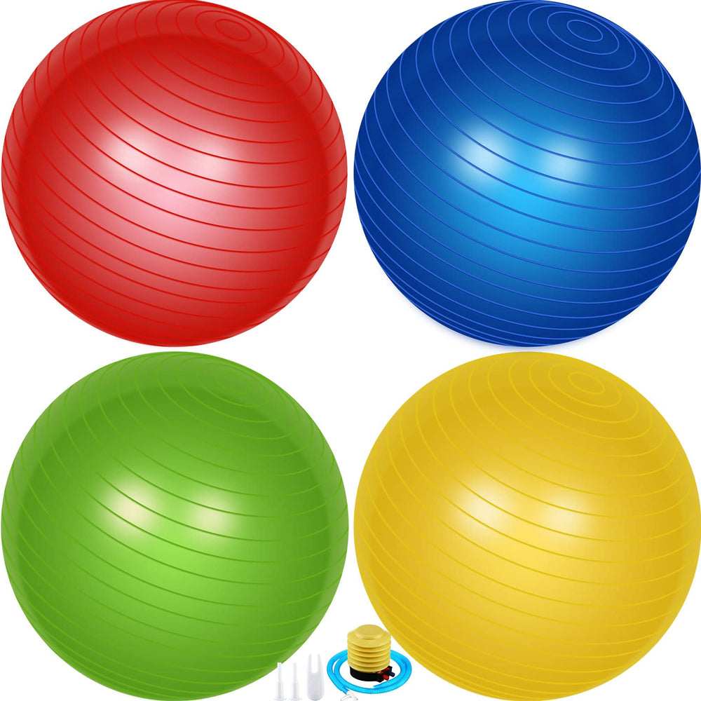 Leyndo front view showing four colored exercise balls for versatile workouts