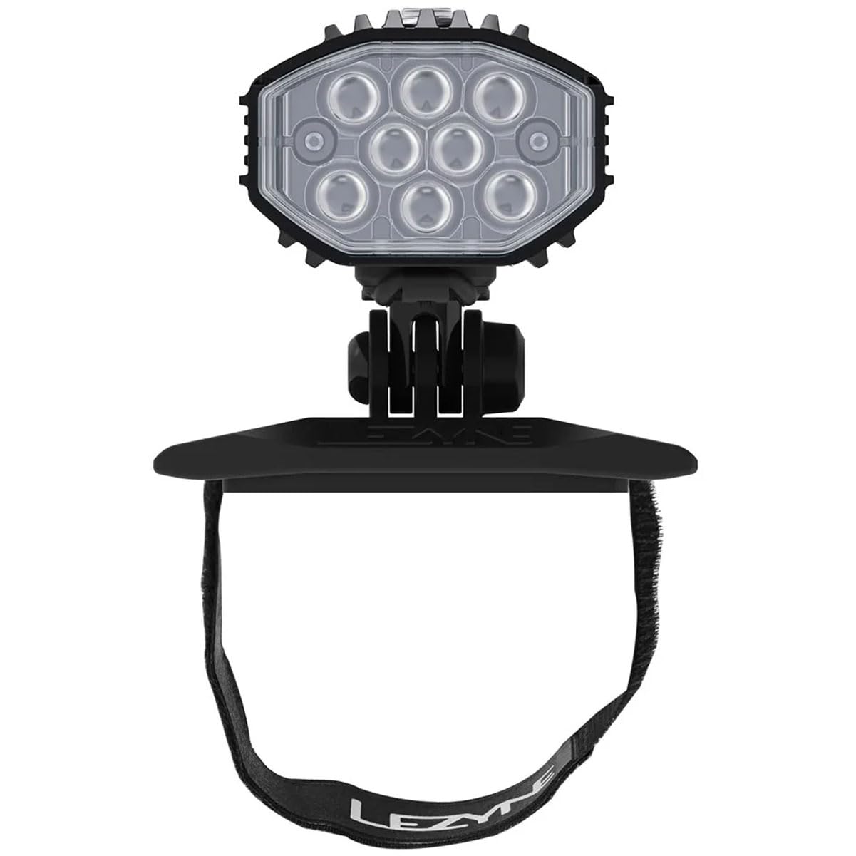 LEZYNE Helmet Micro Drive Pro mounted on helmet in ride demonstrating hands-free visibility
