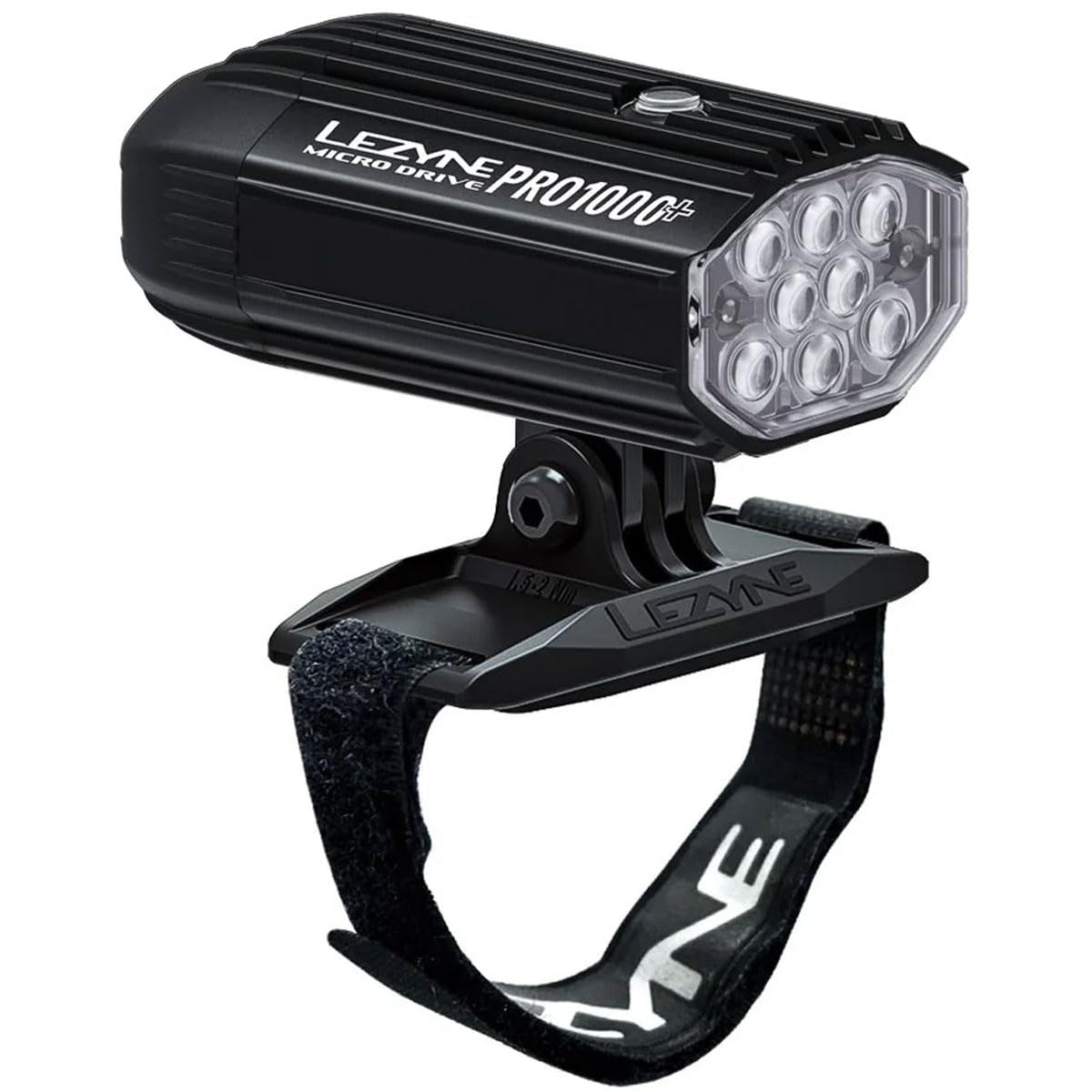 LEZYNE Helmet Micro Drive Pro front view showing compact 1000-lumen beam for clear visibility
