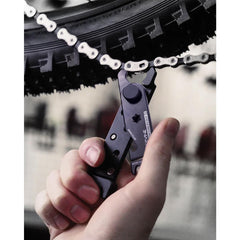 LEZYNE rotor aligner in use straightening disc rotor for reduced brake rub benefit