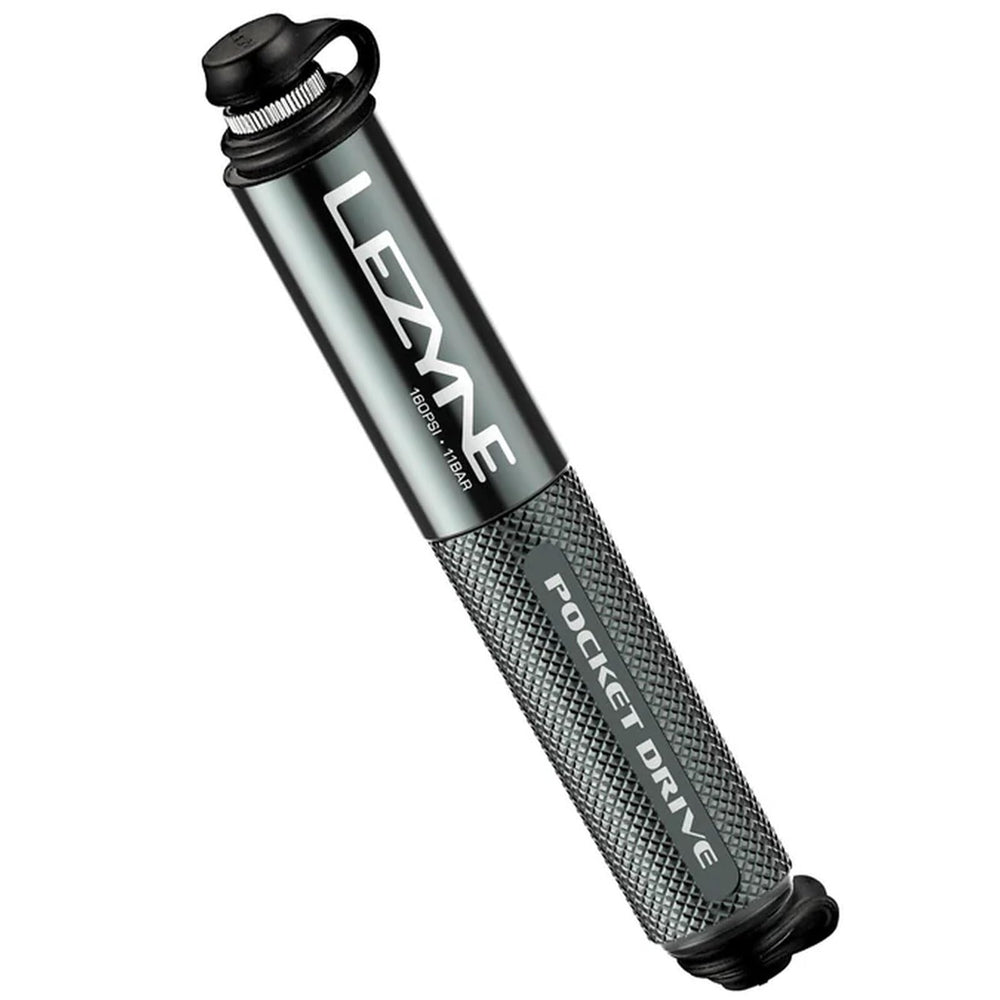 LEZYNE Pocket Drive HP front view showing compact aluminum body and finish for durability