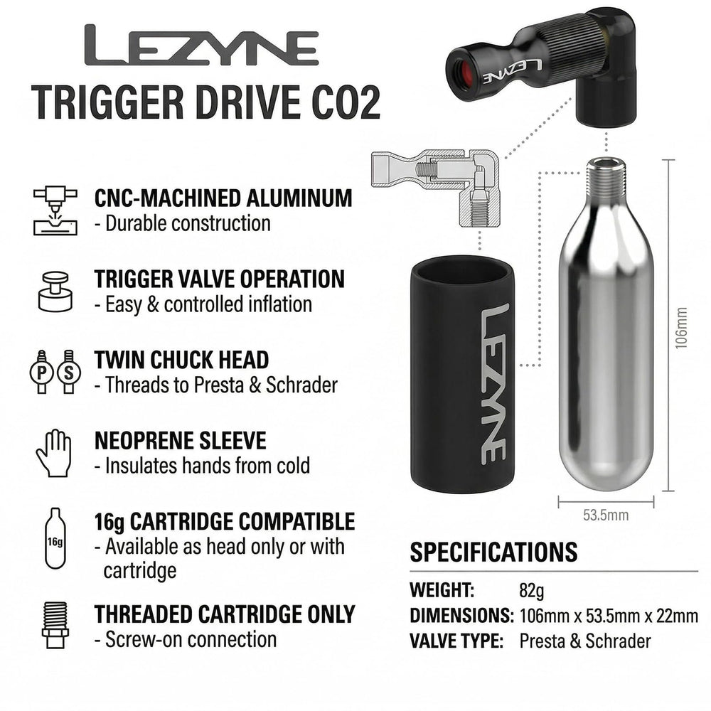 LEZYNE Trigger Drive attached to tire valve during roadside inflation for fast repair