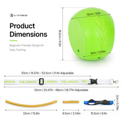 LI FITNESS detachable lanyard attached to ball demonstrating feedback