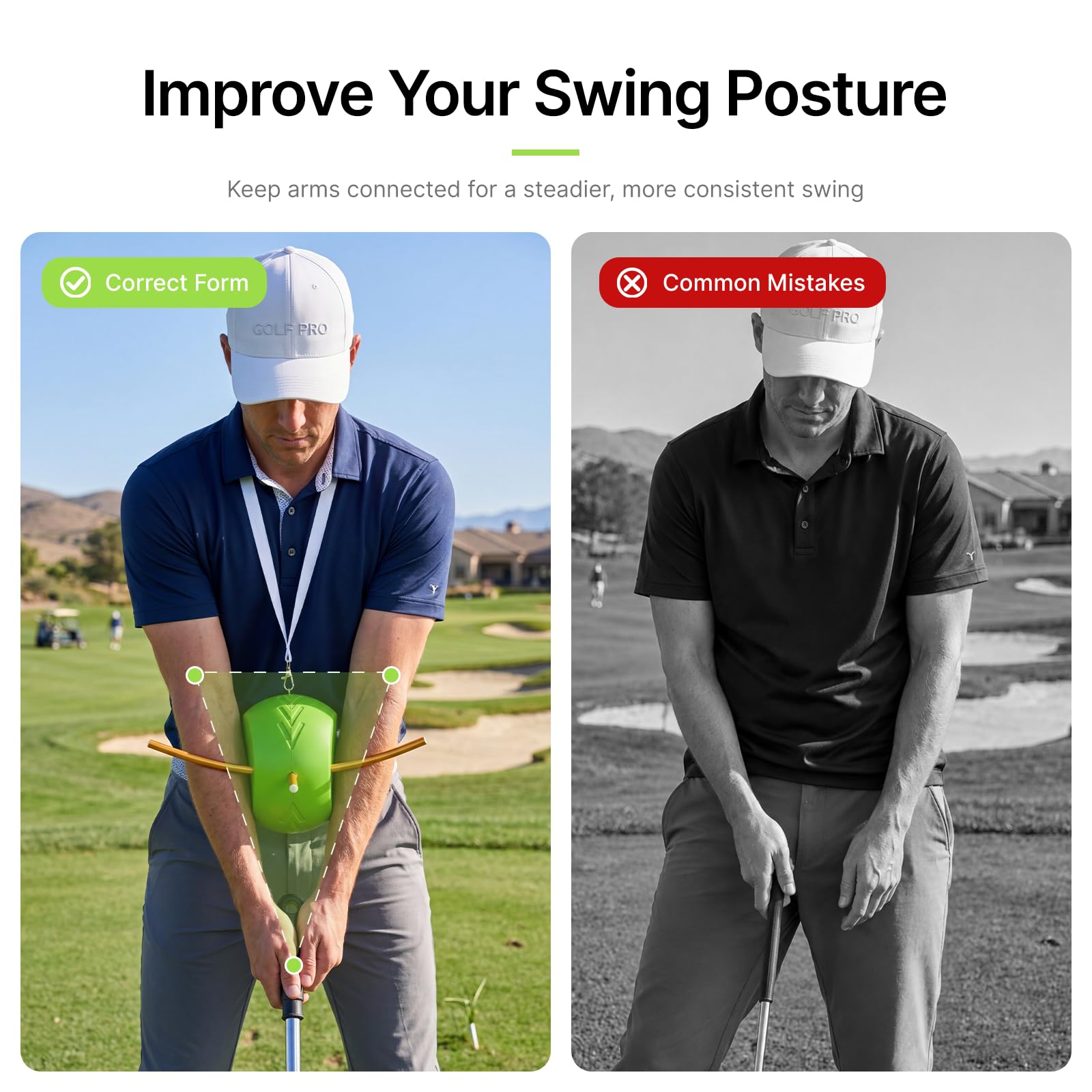LI FITNESS in-use full swing drill reinforcing arm-body connection