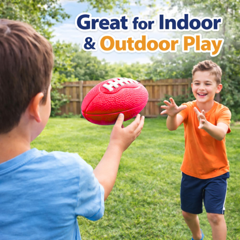 Liberty Imports football in backyard being thrown for safe outdoor practice
