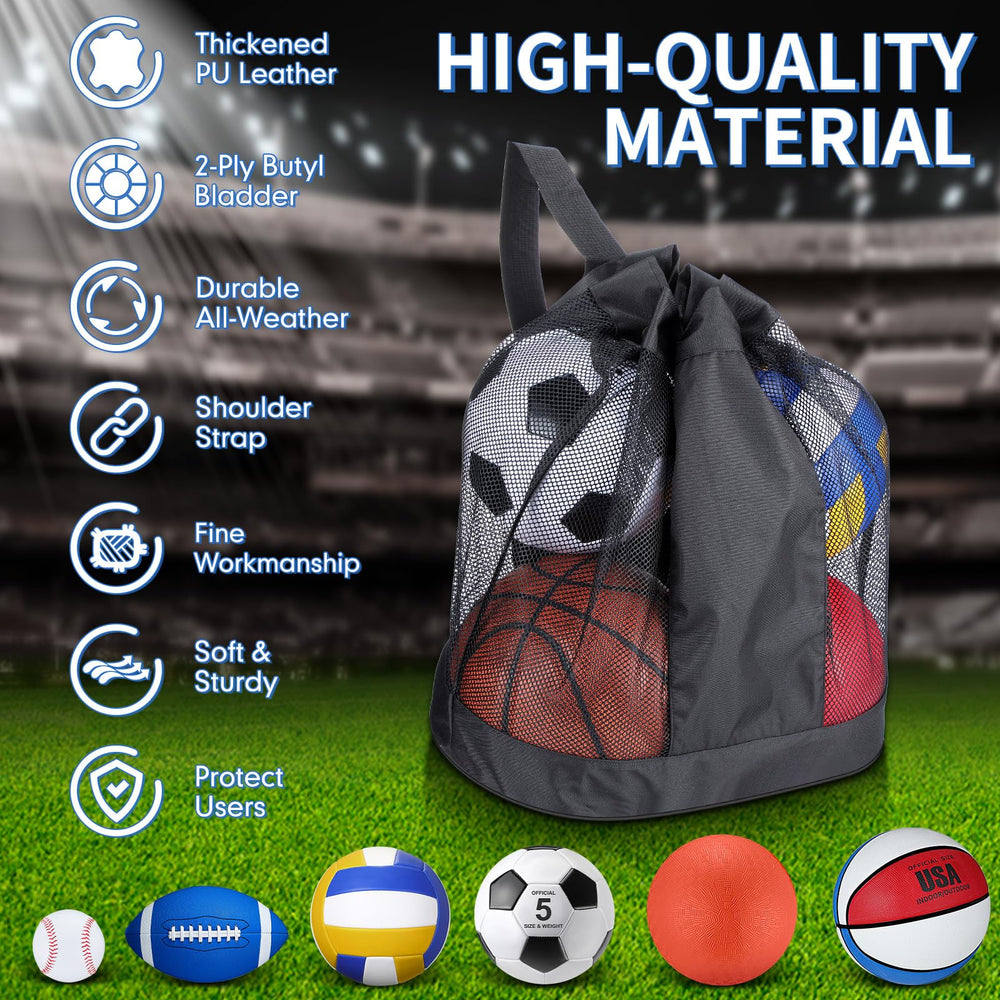 Libima basketball and soccer side-by-side demonstrating official sizes
