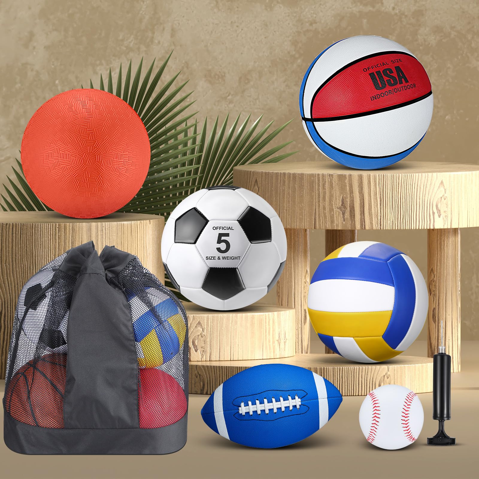 Libima hand next to ball showing scale and easy transport advantage